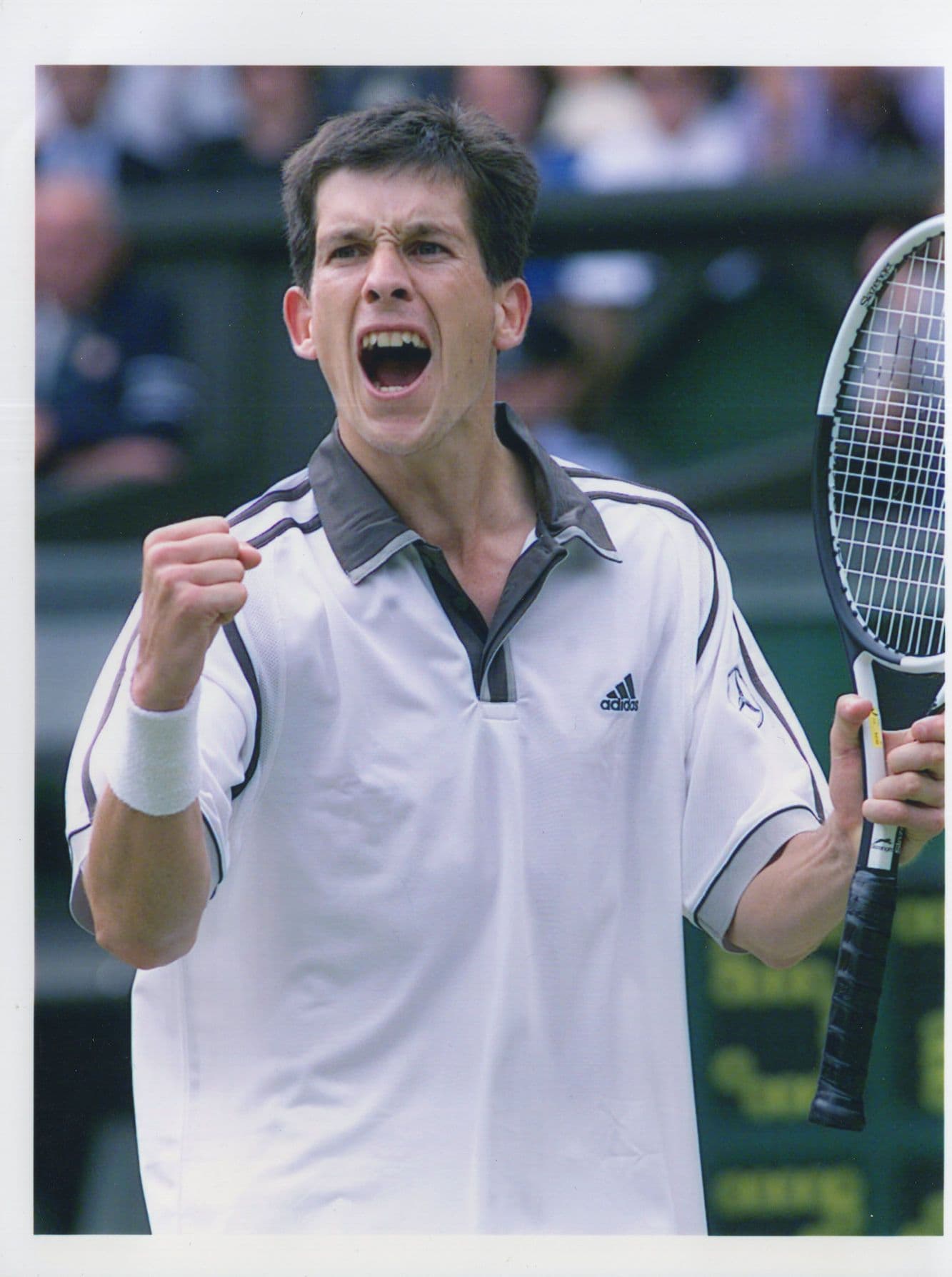 Tim Henman Beats Jim Courier Wimbledon Tennis 1999 Press Photo