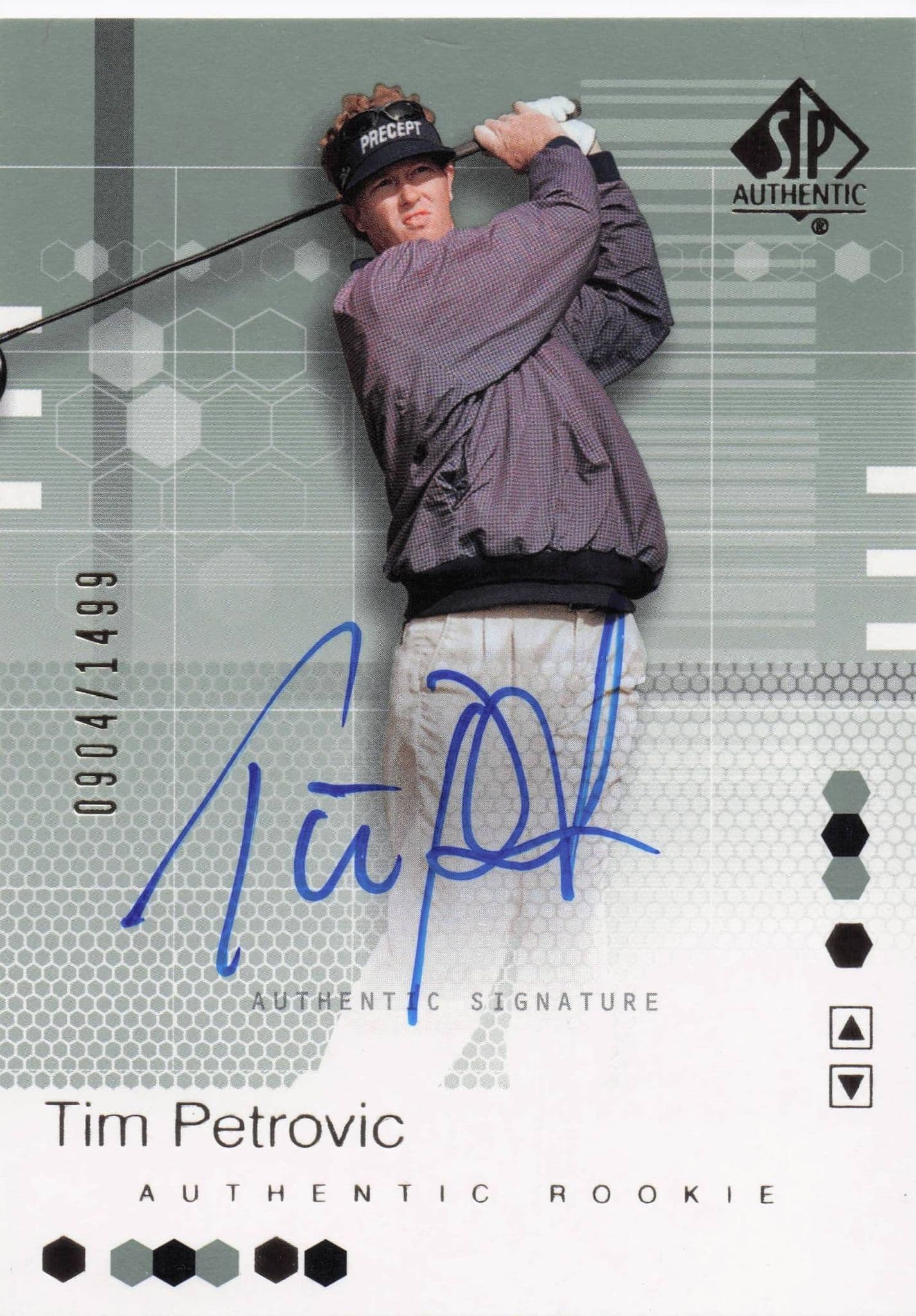 Tim Petrovic Authentic Rookie 2002 Golf SP Hand Signed Autograph Card