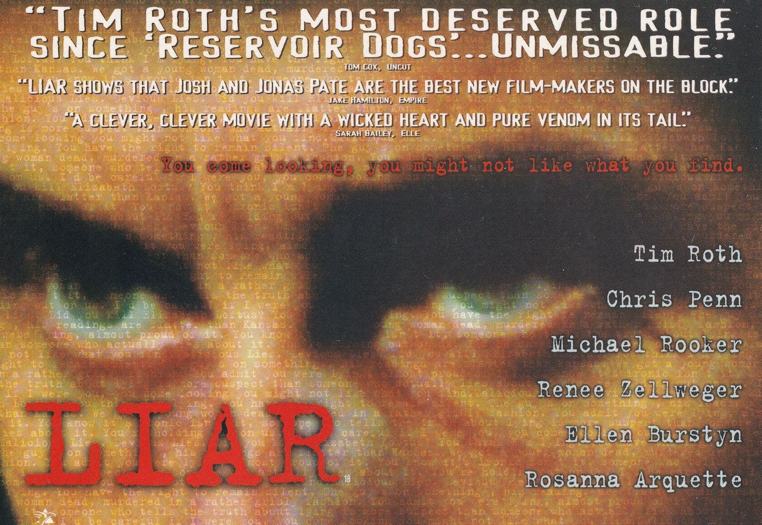 Tim Roth In Liar vs Reservoir Dogs Movie Cinema Poster Postcard