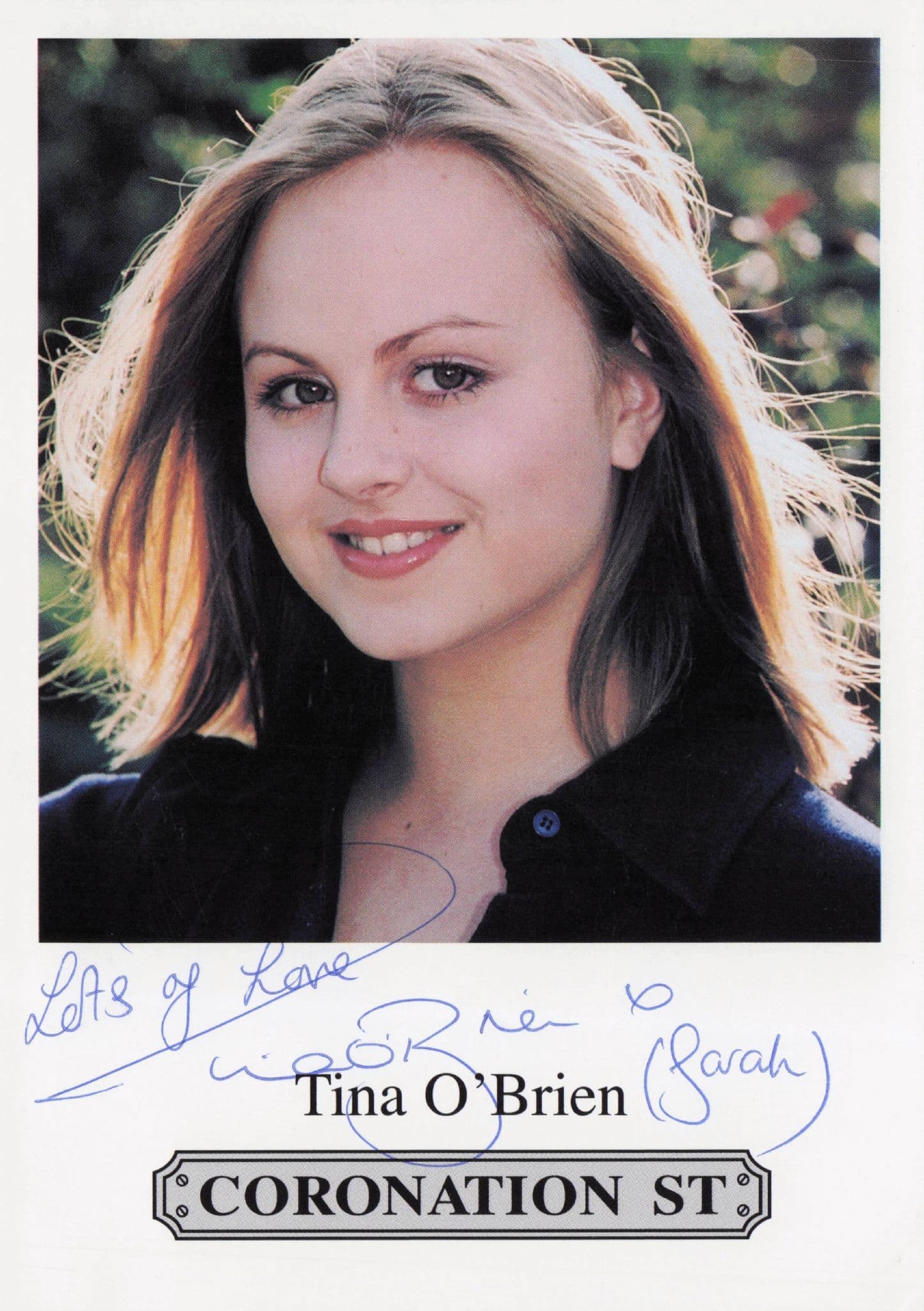 Tina O'Brien Coronation Street ITV Hand Signed Cast Card Photo