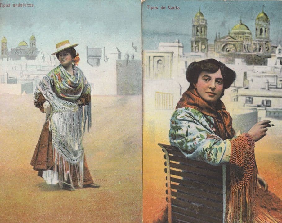 Tipos Andaluces & Spanish Ladies Fashion 6x Old Postcard s