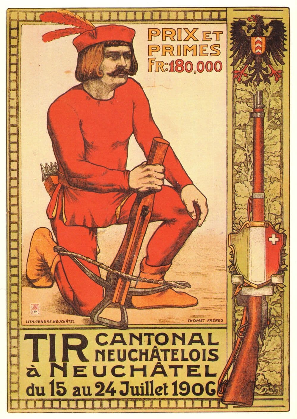 Tir Contonal Nuechatelois a Neuchatel 1906 Switzerland Poster Postcard