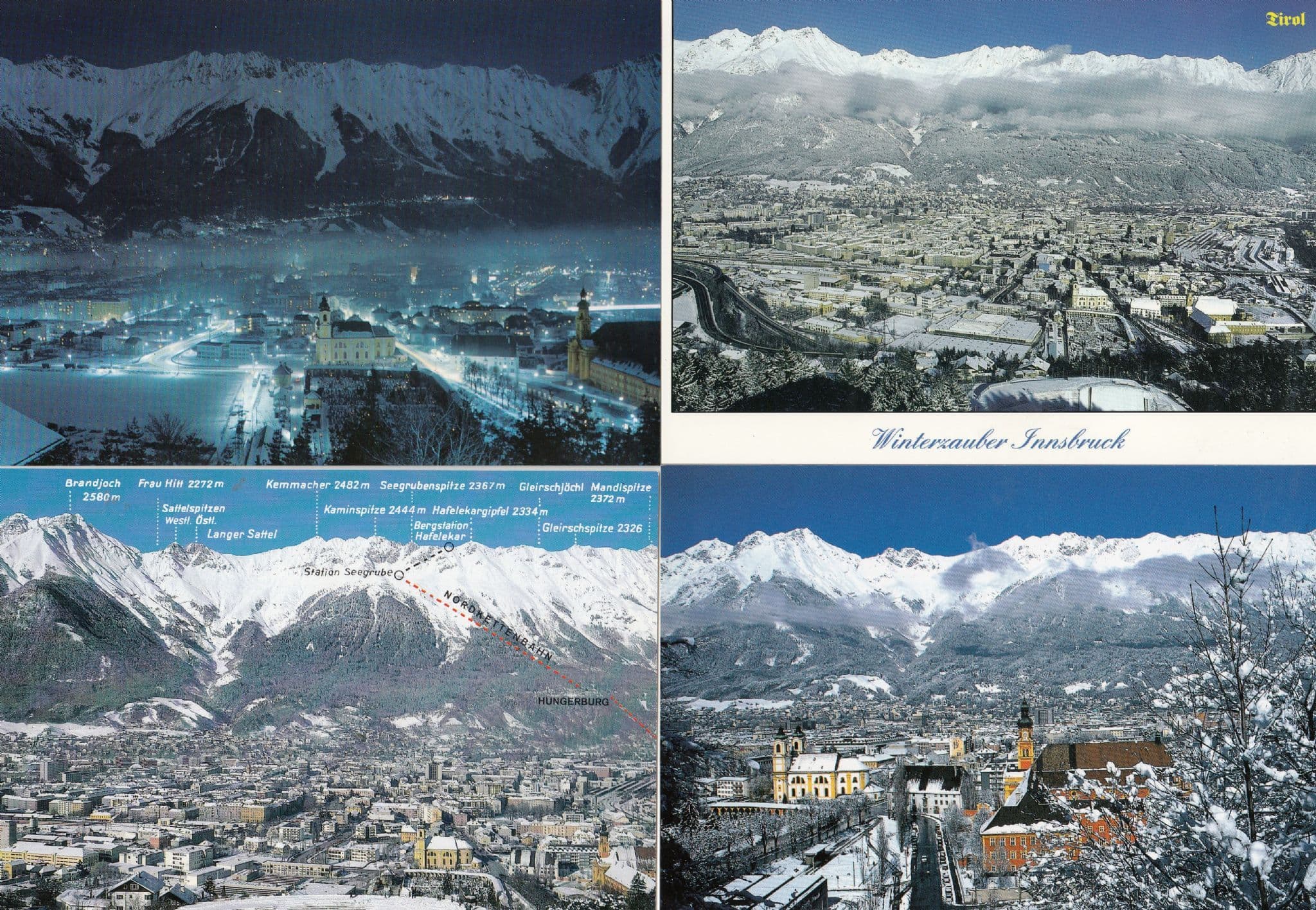 Tirol Innsbruck Winter Ski Slopes 4x Spectacular Austria Aerial Postcard s