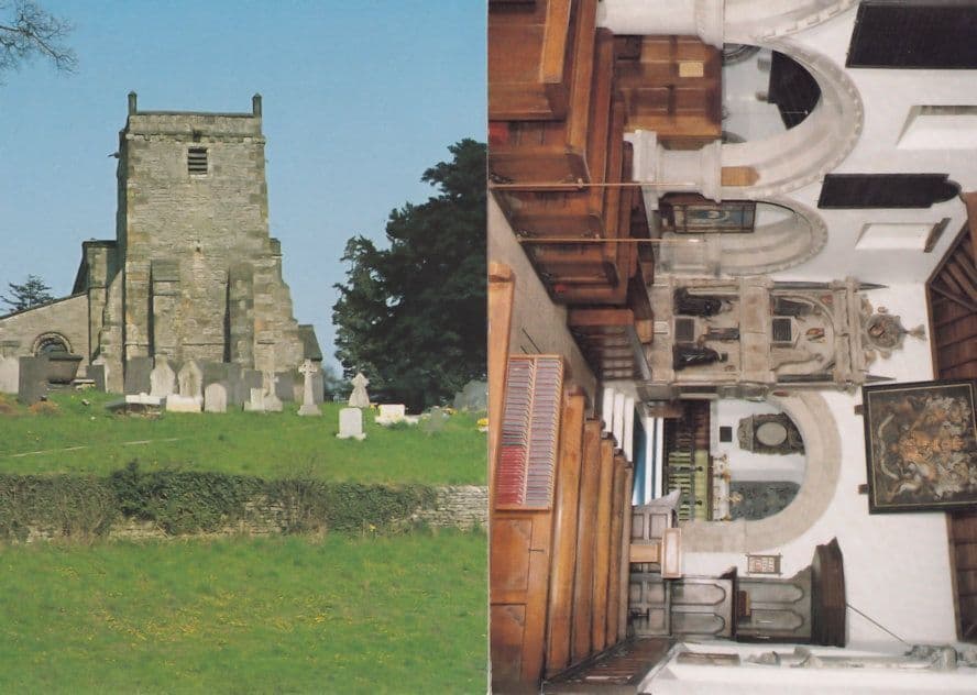 Tissington Church Derby 2x Postcard s
