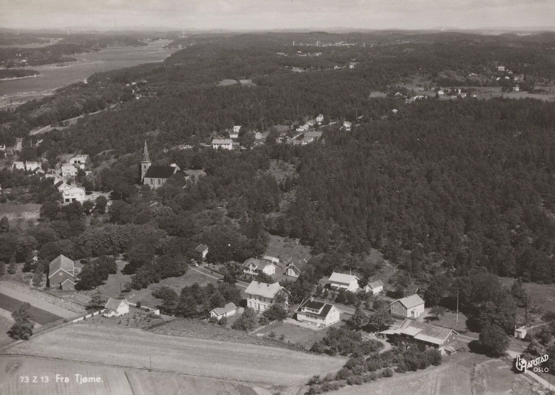 Tjome Norway Vintage Real Photo Aerial POstcard