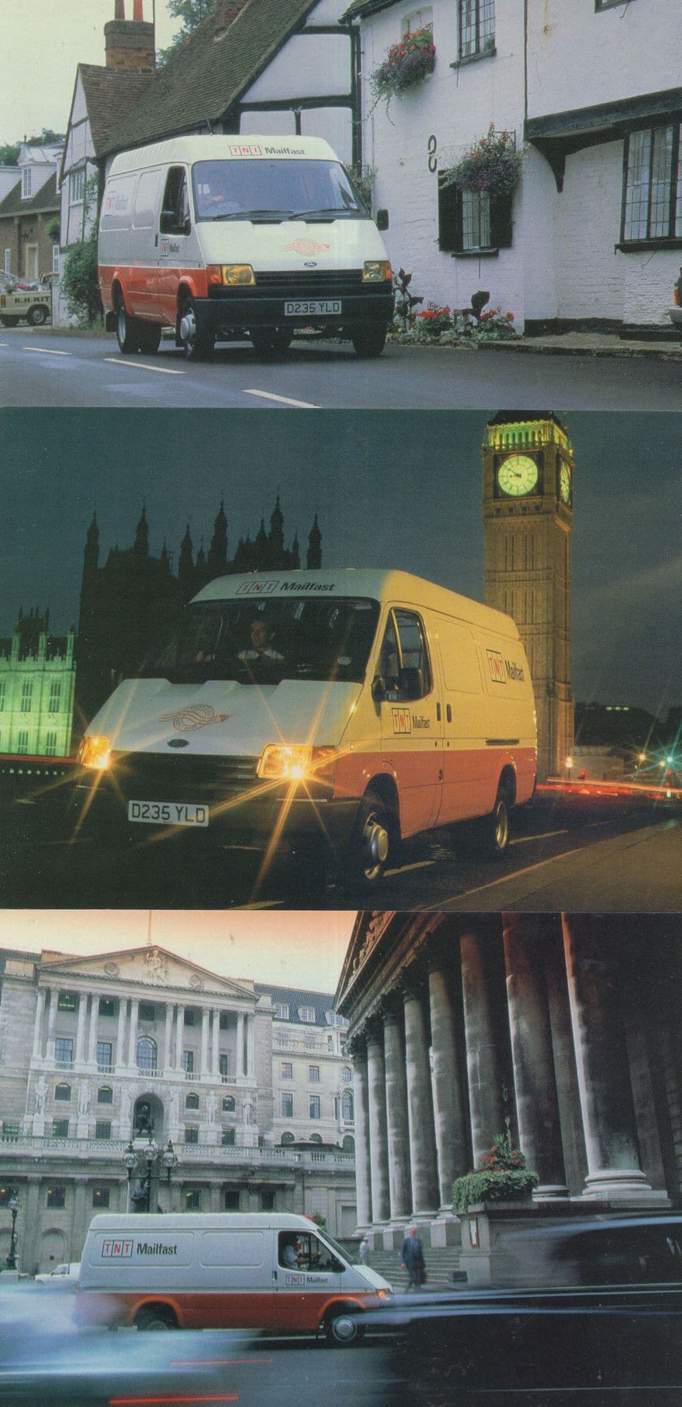 TNT Courier in Piccadilly Leicester Square Big Ben 3x Postcard s