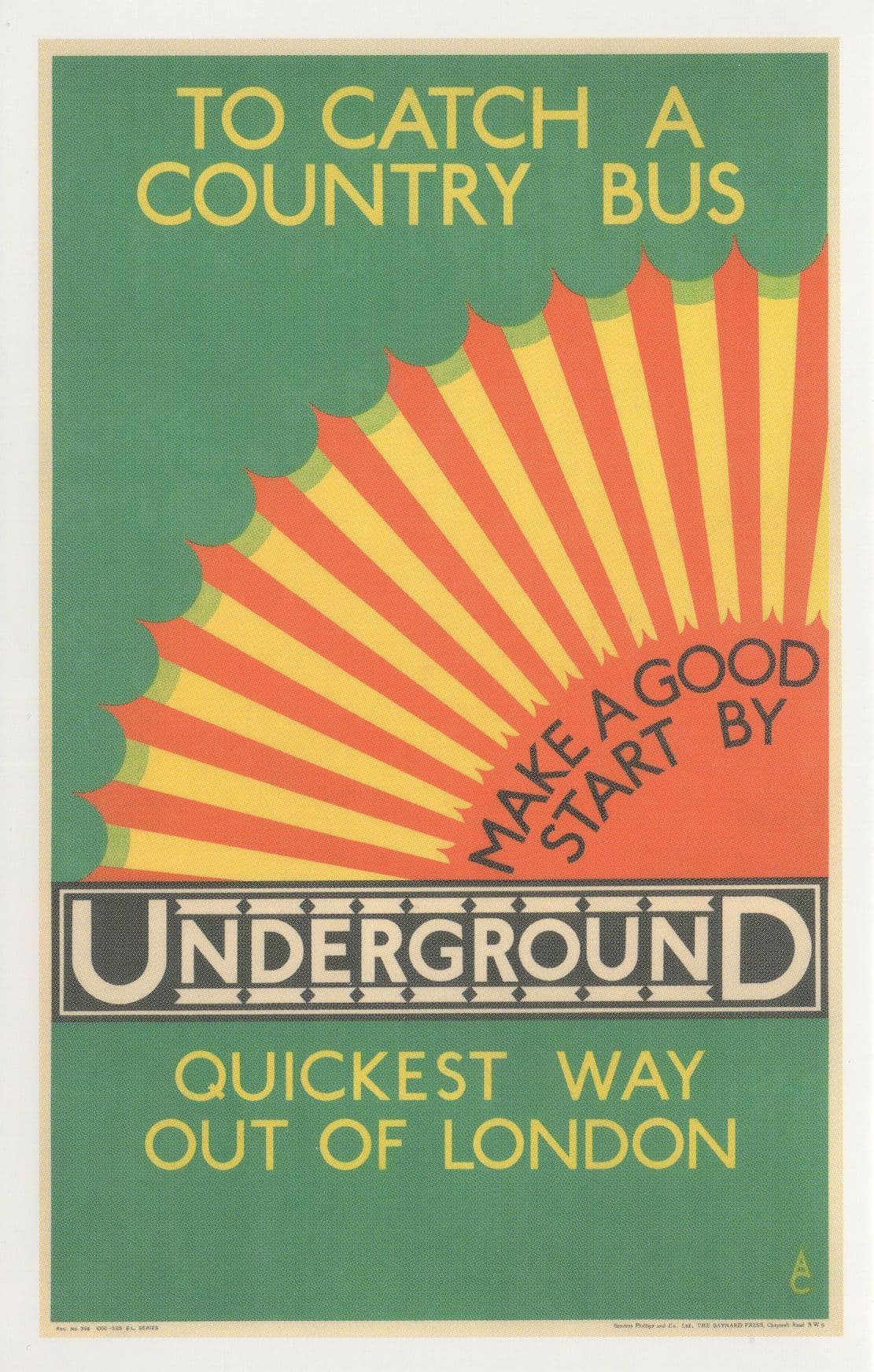 To Catch A Country Bus London Underground Travel Poster Postcard