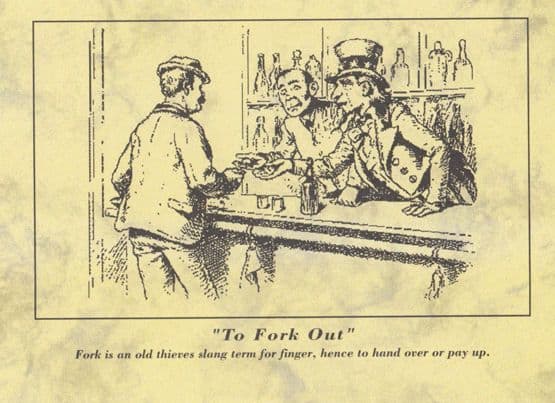 To Fork Pay Out Cough Up Postcard