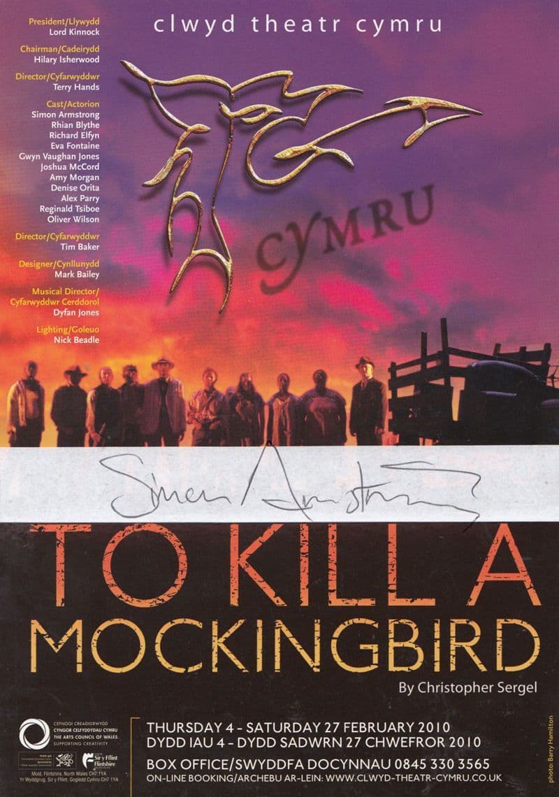 To Kill A Mockingbird Simon Armstrong Game Of Thrones Hand Signed Theatre Flyer