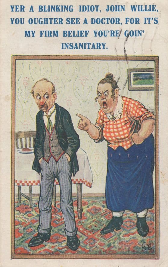 Toilet Incontinent Needs Doctor Swearing Old Comic Postcard