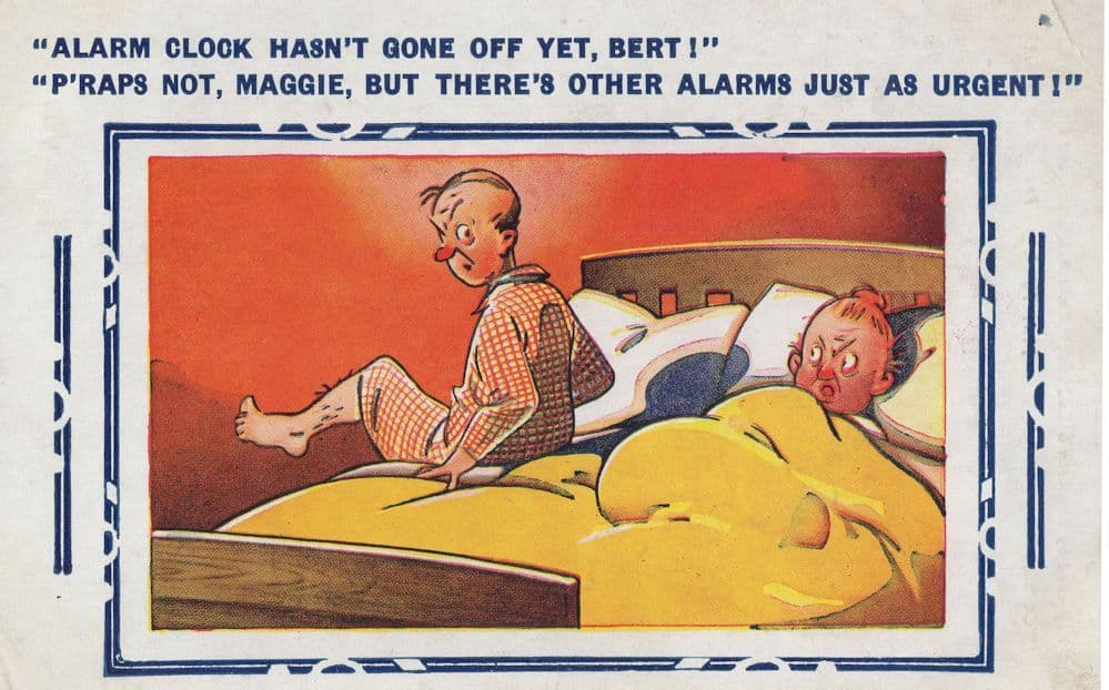 Toilet Troubles Incontinence Diarrhea WW2 Alarm Clock Comic Postcard