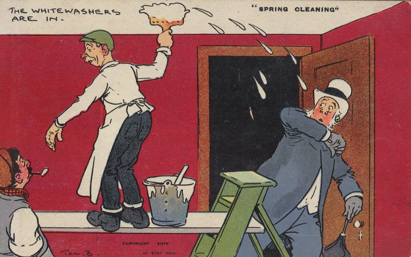 Tom Browne Painting Decorating Comic Spring Cleaning Old Postcard