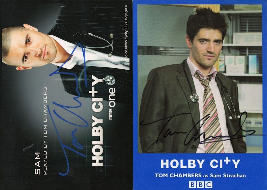 Tom Chambers as Sam Holby City 2x RARE BBC Hand Signed Cast Photo & MORE