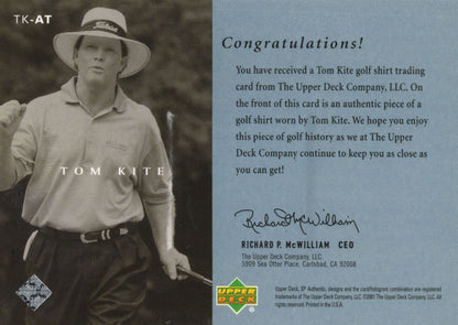 Tom Kite Original Worn Shirt Golf Tour Rare Limited Threads Card
