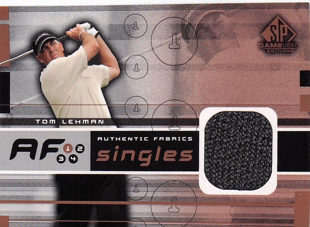 Tom Lehman Authentic Fabrics Singles 2003 Golf Upper Deck Worn Shirt Card