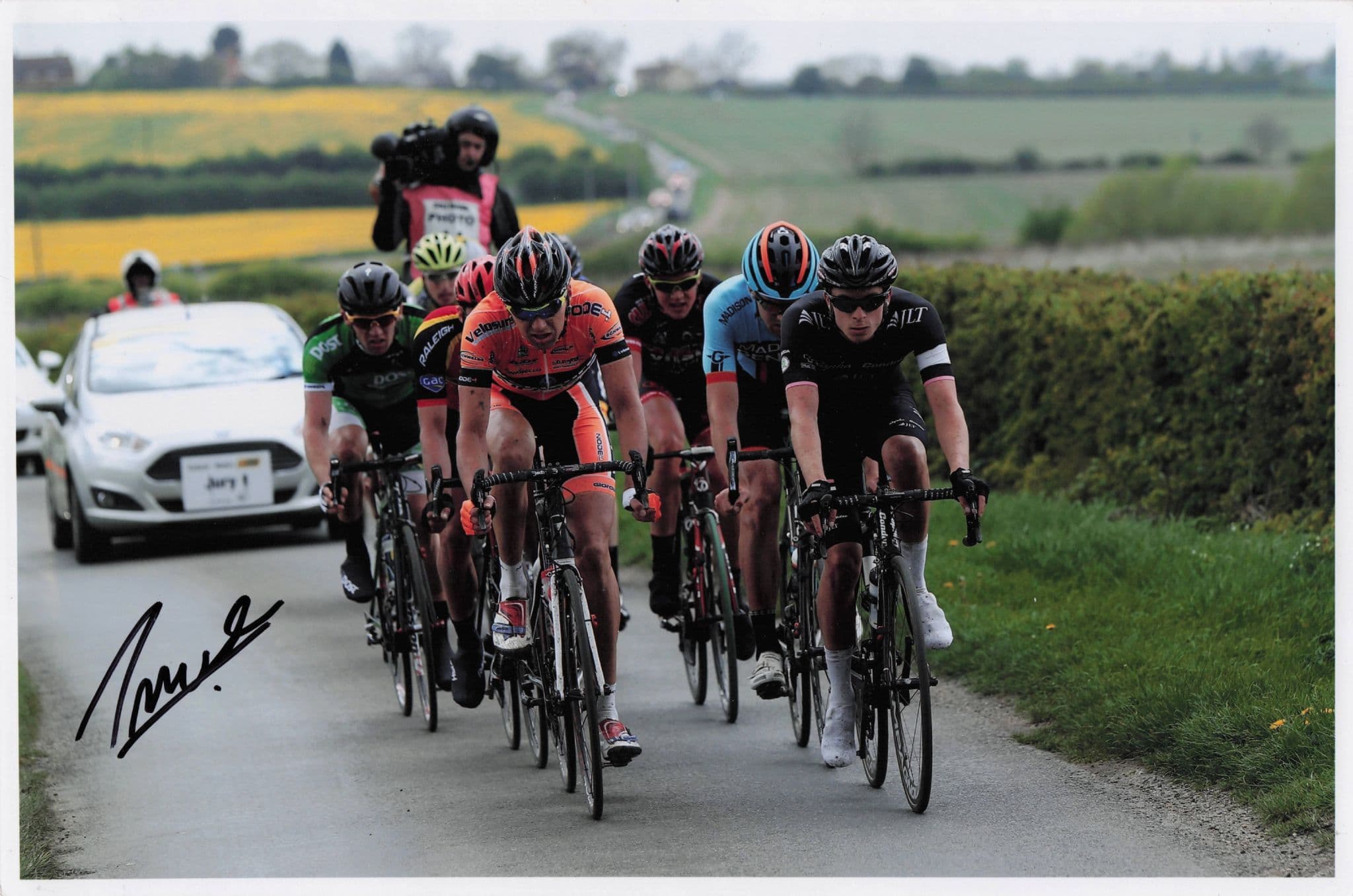 Tom Moses British Cyclist 12x8 Oakham Race 2014 Race Hand Signed Photo