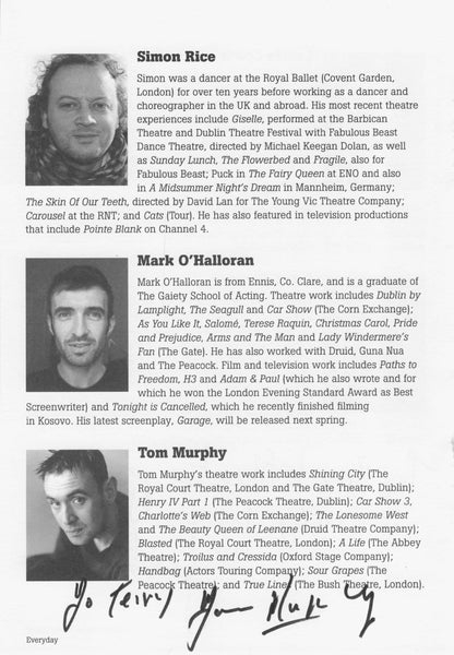 Tom Murphy Epic Irish Playwright Hand Signed Photo Theatre Page