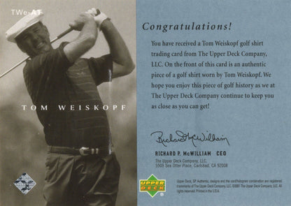 Tom Weiskopf Original Worn Shirt Golf Tour Rare Limited Threads Card