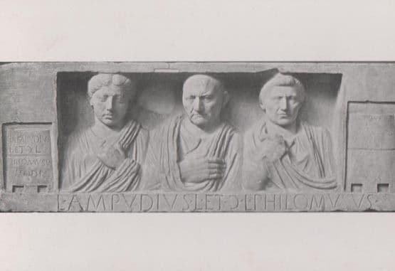 Tombstone Of Ampudius Philomusus Museum Rome Roman Vintage Sculpture Postcard