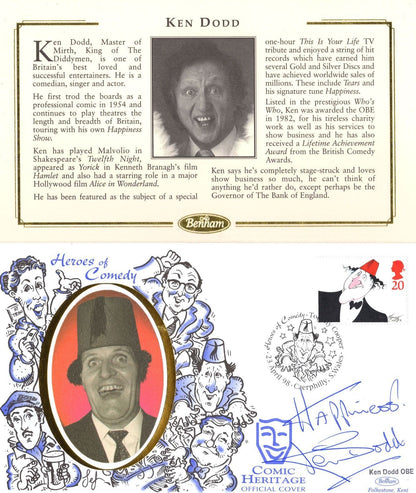 Tommy Cooper Magic Comedian Ken Dodd Benham Hand Signed FDC