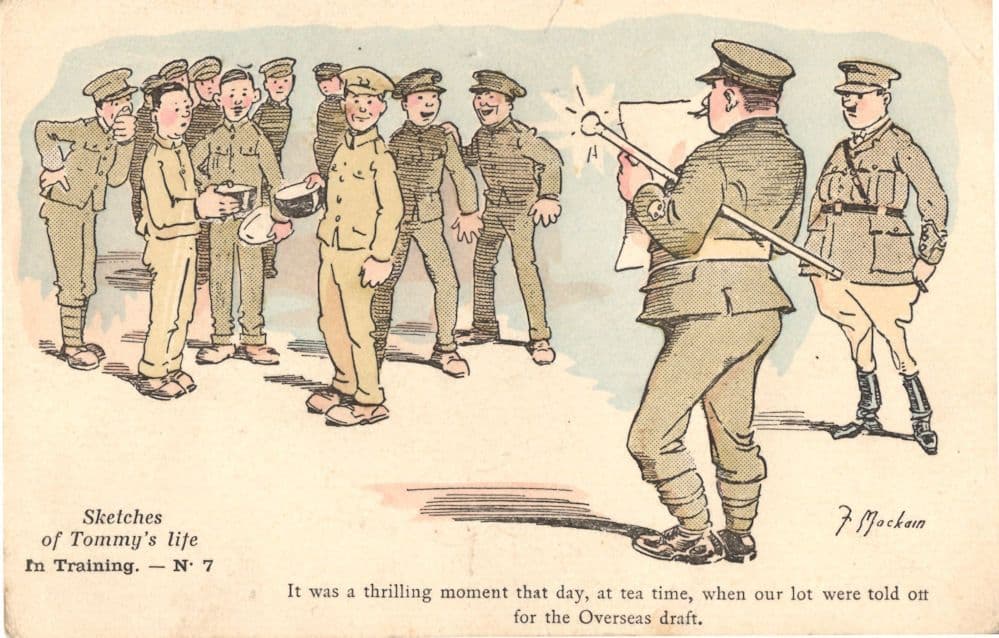 Tommy WW1 Soldier Canteen Cookery Training Old Comic Postcard