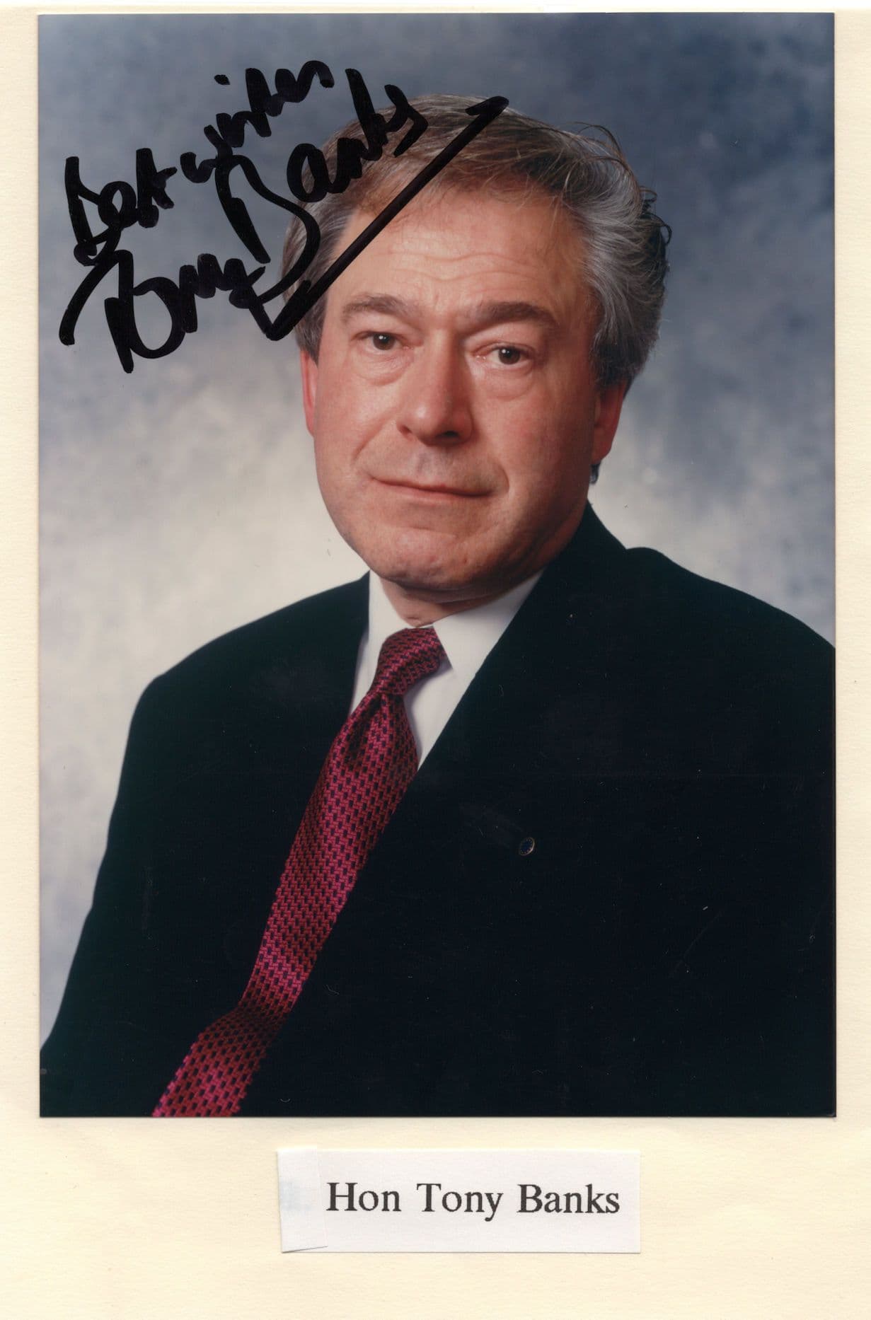 Tony Banks Labour Sports MP Politician Hand Signed Photo