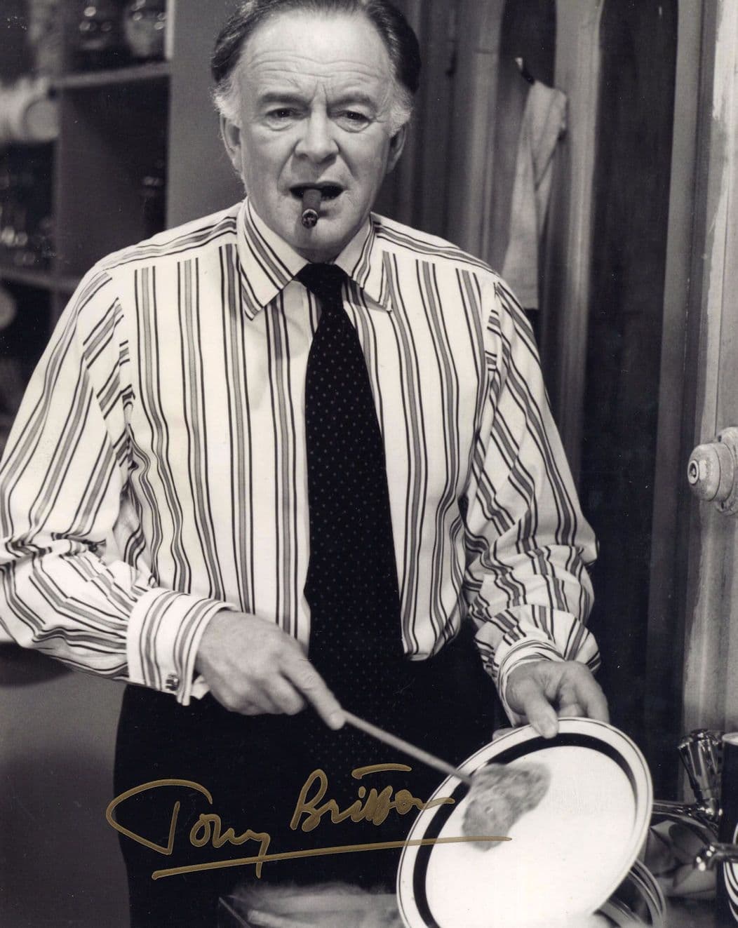 Tony Britton as TV Chef Cooking Show 10x8 Hand Signed Photo