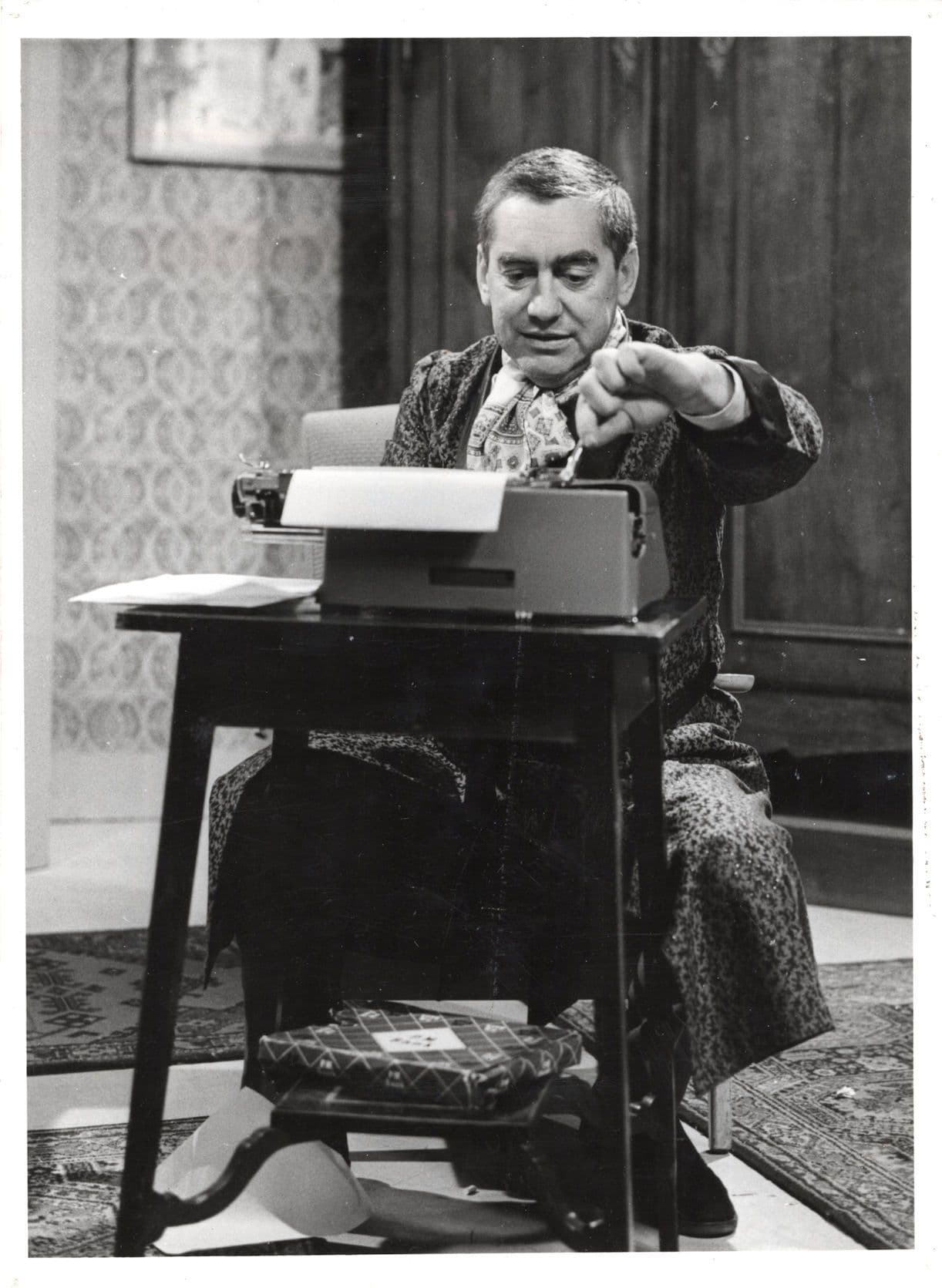 Tony Hancock with Antique Typewriter 1950s ATV Press Photo