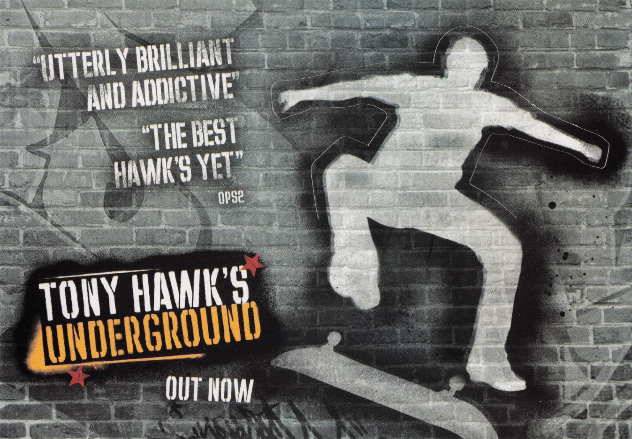 Tony Hawk's Underground Playstation 2 Pop Up Advertising Postcard