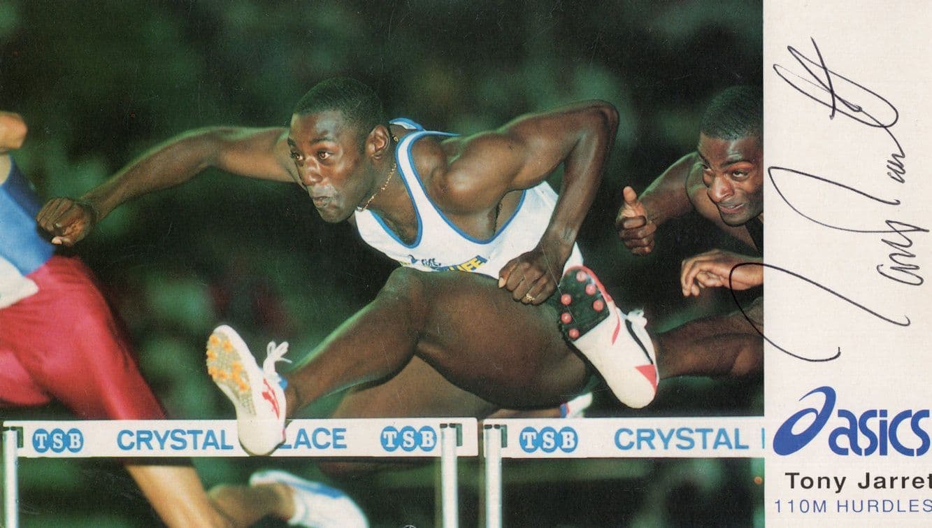 Tony Jarrett Olympic Hurdles Athletics Large Hand Signed Photo