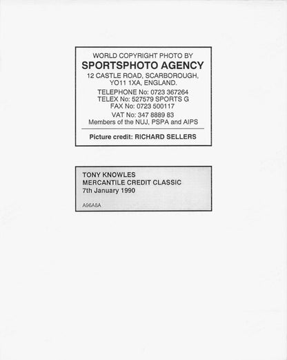 Tony Knowles Mercantile Credit 1990 Snooker 10x8 Press Photo