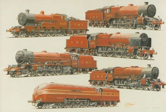 Top Link LMS Train Locomotives Postcard