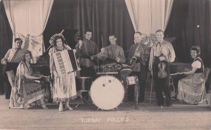 Torbay Follies Brixham Live Devon Music Concert Old 1940s Real Photo Postcard