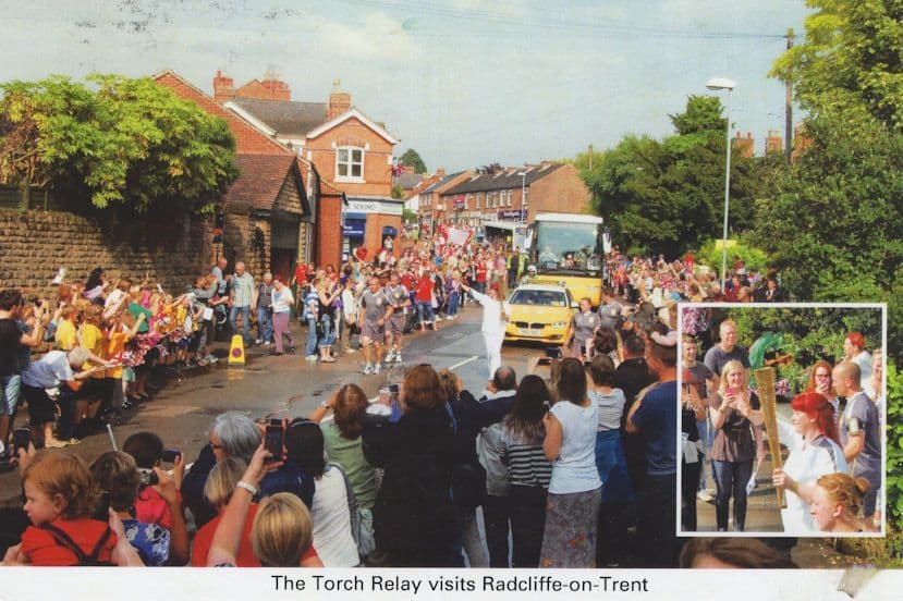 Torch Relay Athletics Radcliffe On Trent Street Parade Postcard