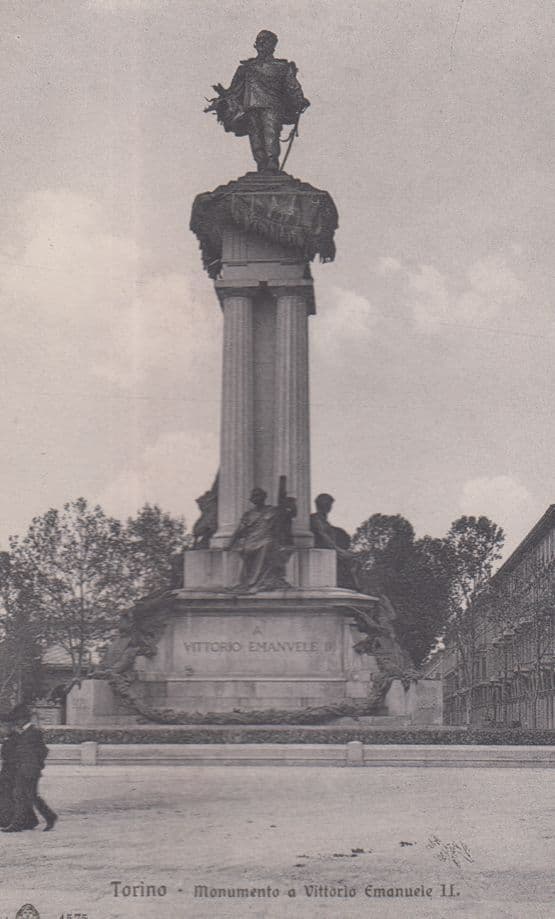 Torino Monumento A Vittorio Emanuele II Antique Italian 3x Postcard