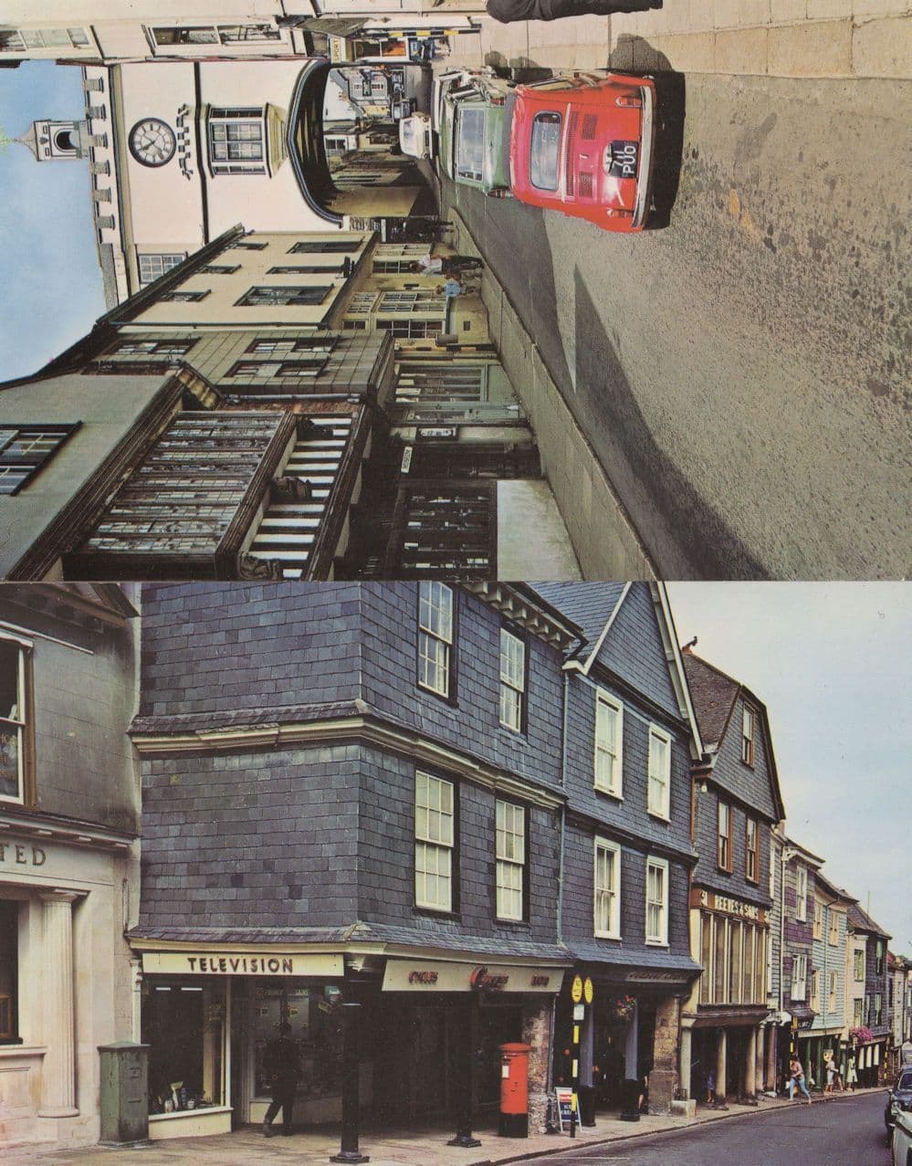 Totnes Devon 1970s Television Shop 2x Postcard s