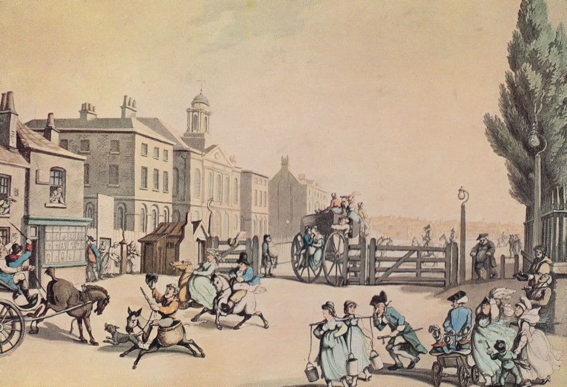 Tottenham Court Road in Victorian London 1813 Painting Postcard