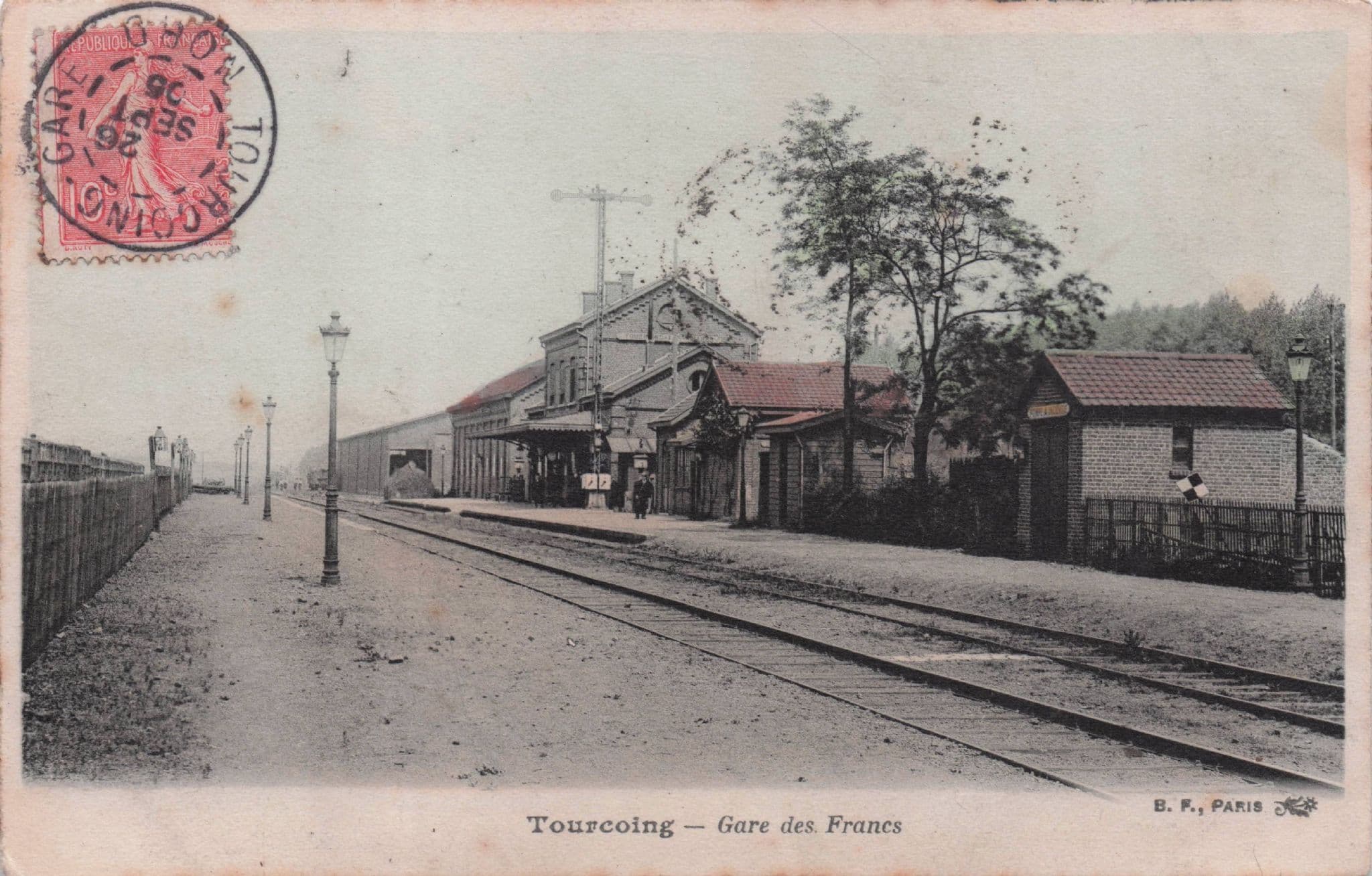 Tourcoing Gare Train Station BF Paris Rare French Old Postcard