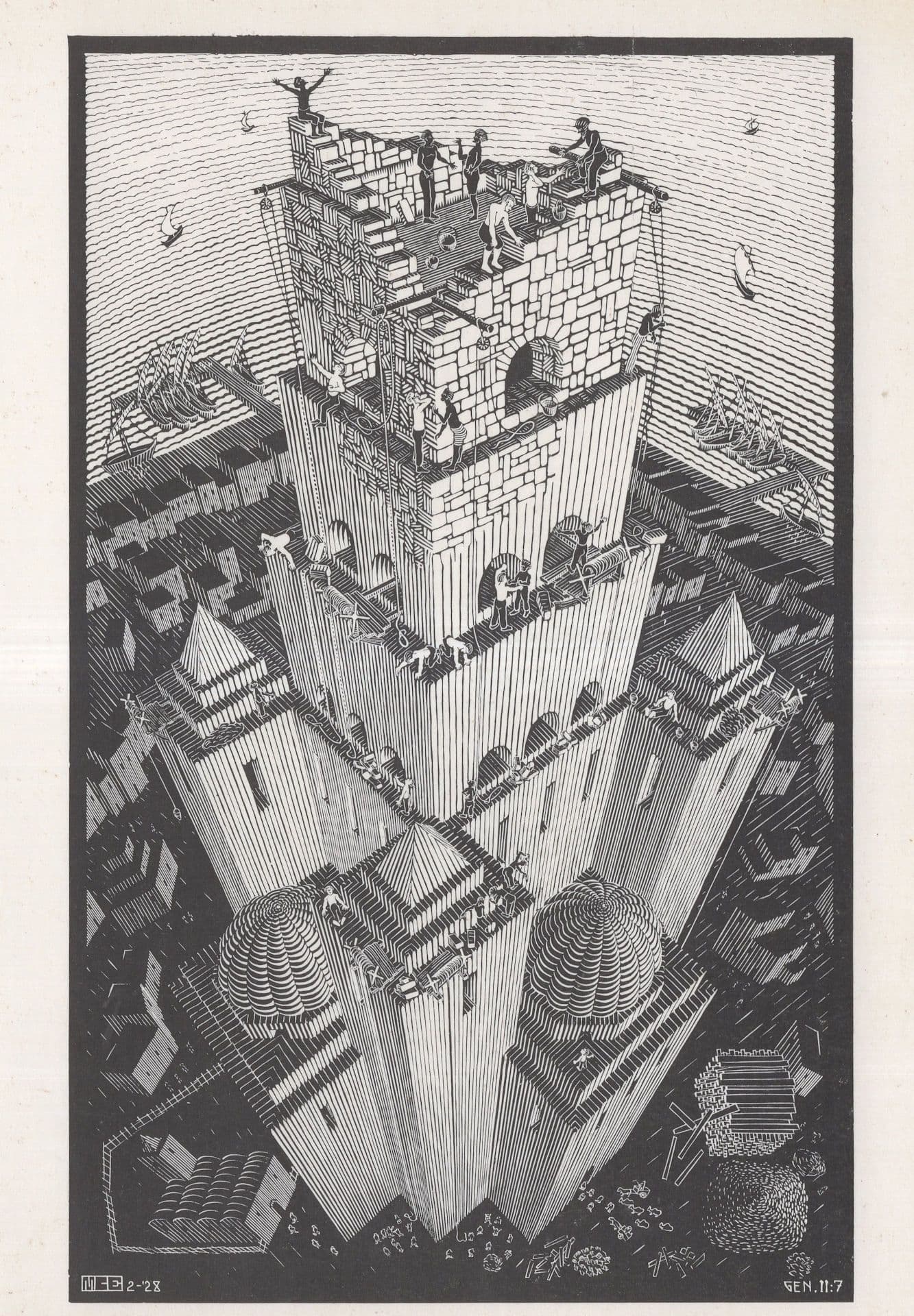 Tower Of Babel MC Escher Dutch Artist Painting Postcard