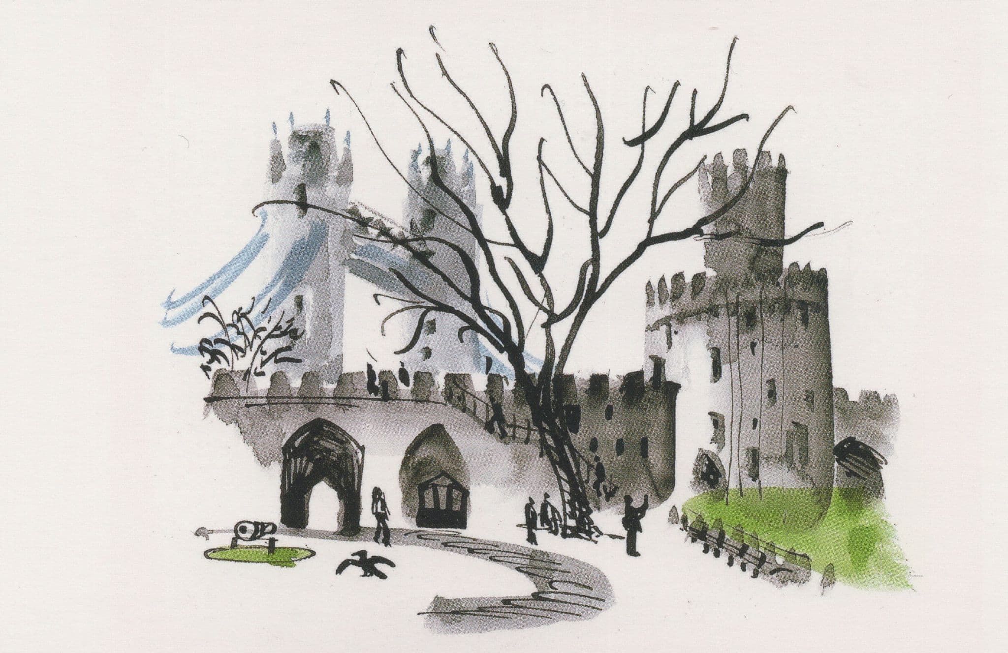 Tower Of London in Winter Bridge Camera Painting Postcard
