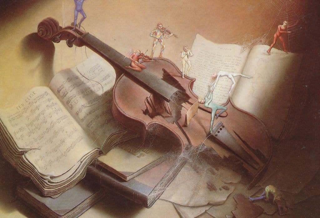 Toy Soldier Musicians Attack Violin Military Disaster Postcard