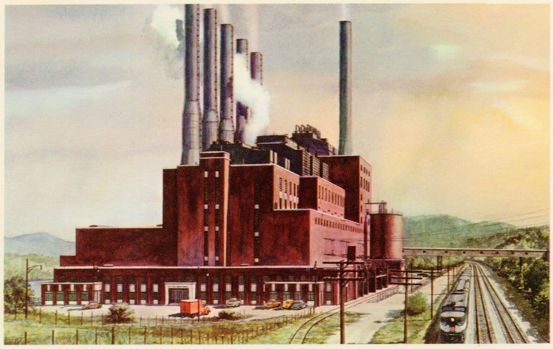 Train 273 At Phillips Power Station Pittsburgh & Lake Erie Postcard