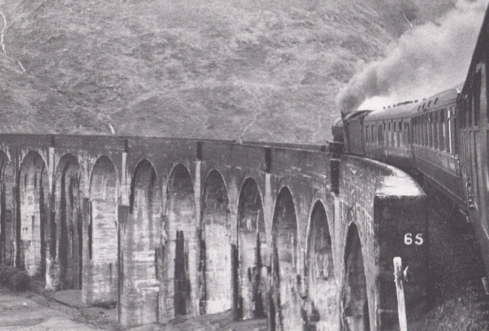 Train At Fort William Crossing over Glenfinnan Viaduct in 1961 Railway Postcard