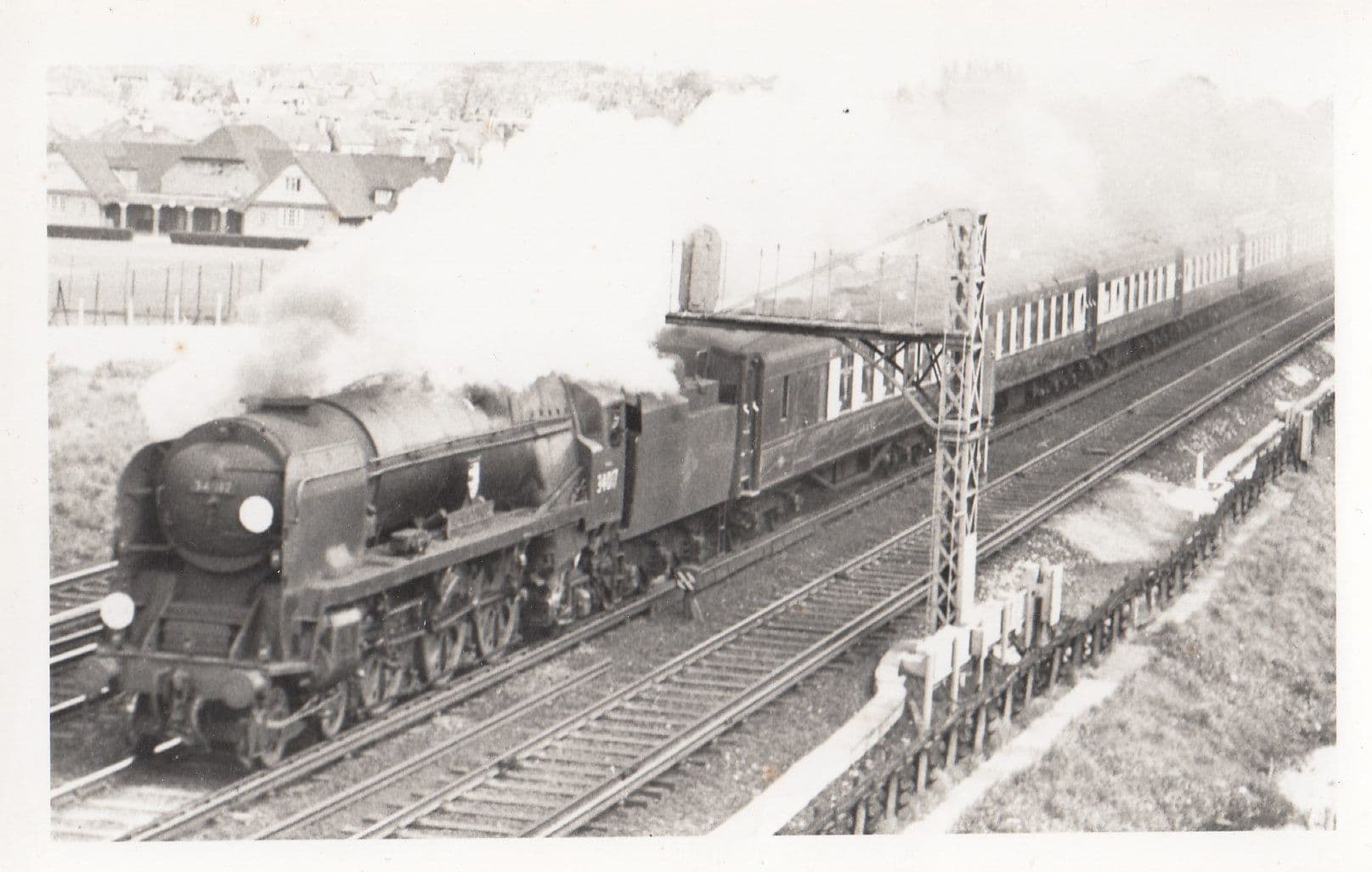 Train At Raynes Park Near Wimbledon Station Vintage Railway Photo