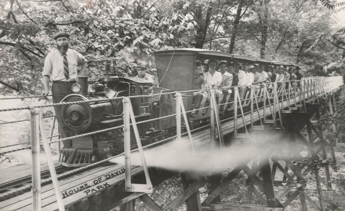 Train Driver at the House Of David Park USA Real Photo Old Postcard