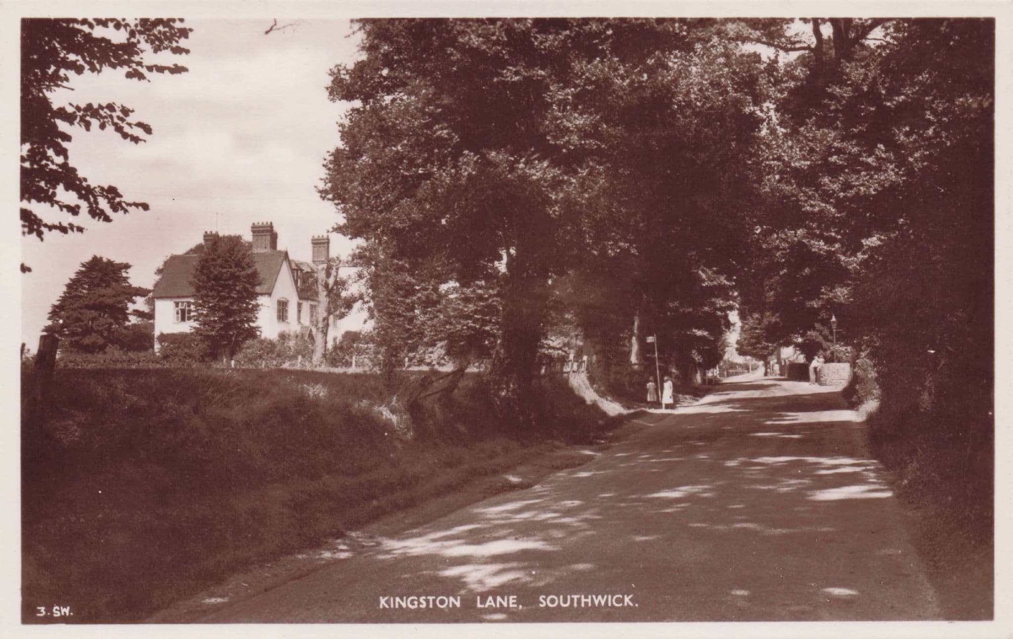 Tram Stop Kingston Lane Southwick Sussex Real Photo Old Postcard