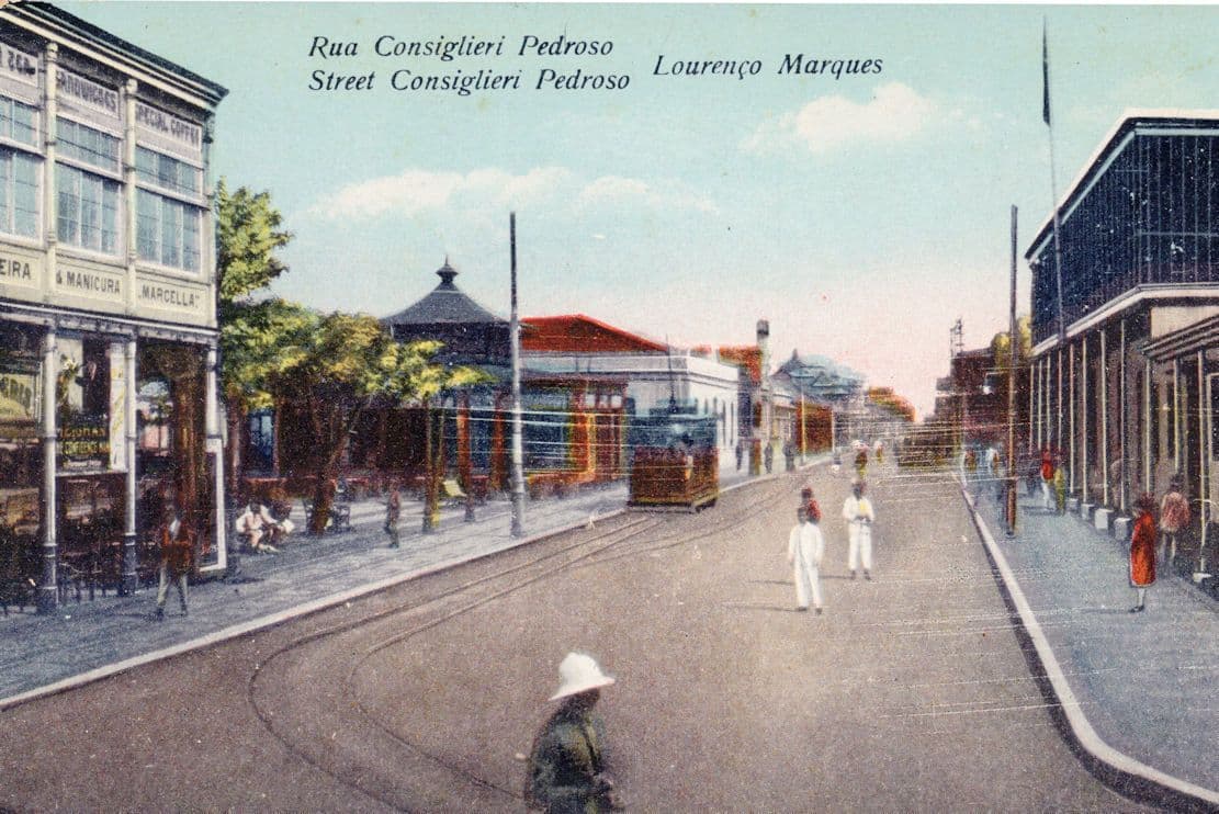 Tram Transport At Rua Consiglieri Pedrosa Mozambique Old Postcard