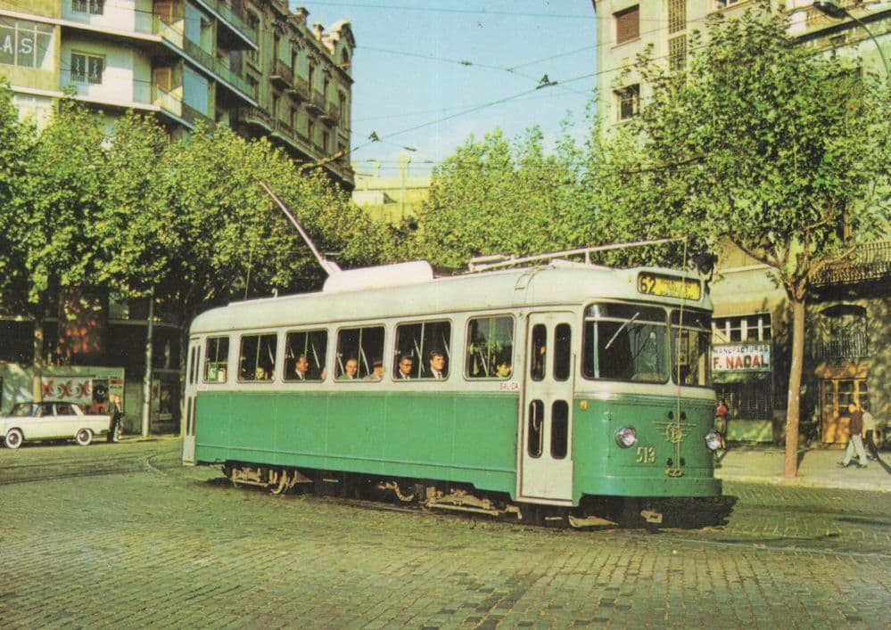 Tram Vies De Barcelona Coxte 513 Spanish Bus Postcard