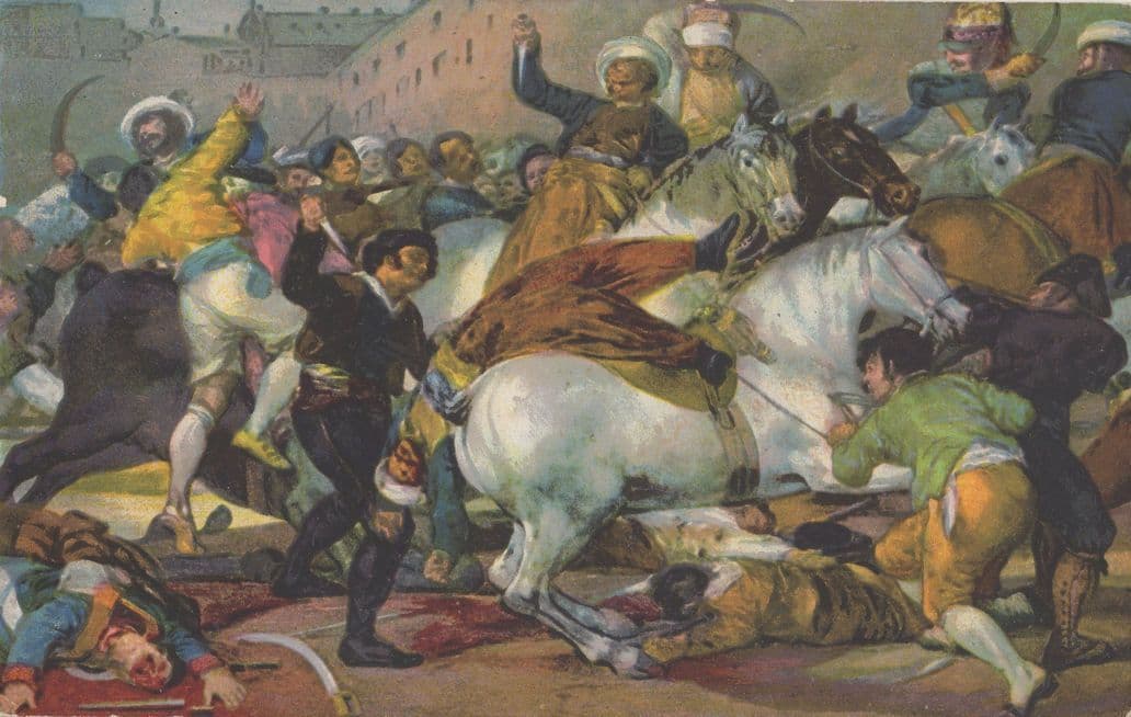 Trampled Alive By Horse Antique Spanish Goya Painting Postcard