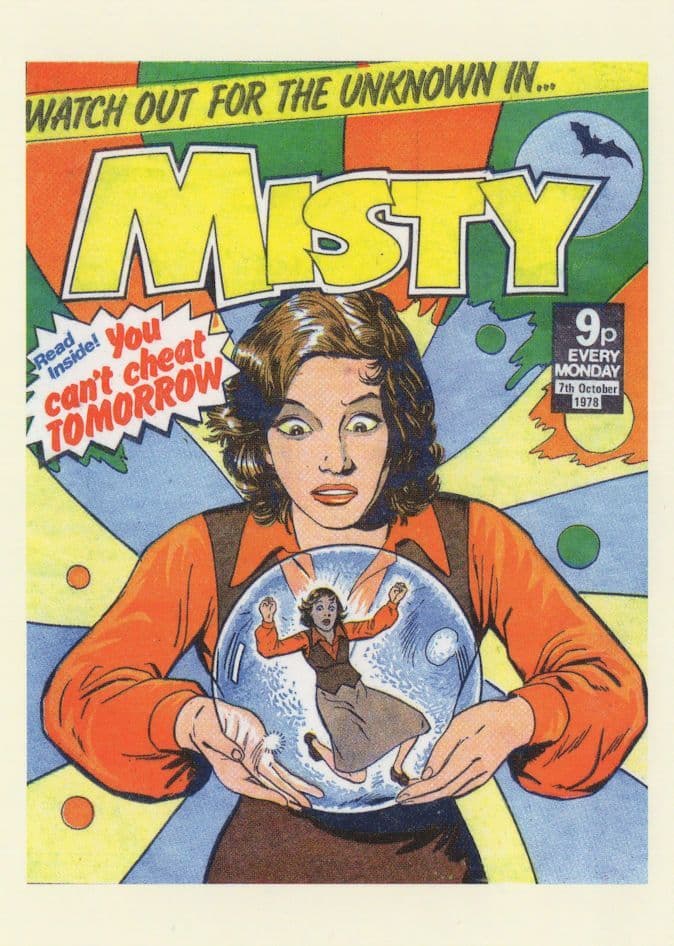 Trapped In Gypsy Occult Crystal Ball Misty Girls Comic Postcard